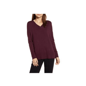 Revolve Chelsea 28 Sweater Cashmere Soft V-Neck Purple XS